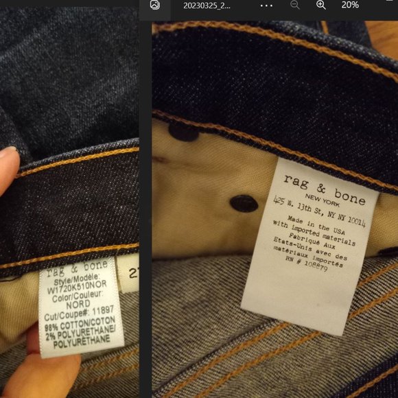 Rag & Bone Crop Straight Leg Jeans - Size 27 Boyfriend Like Cut Style - Picture 14 of 16